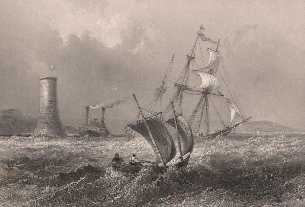 ONTARIO. Gull Island Lighthouse, near Coburg. Mohawk Island. BARTLETT 1842